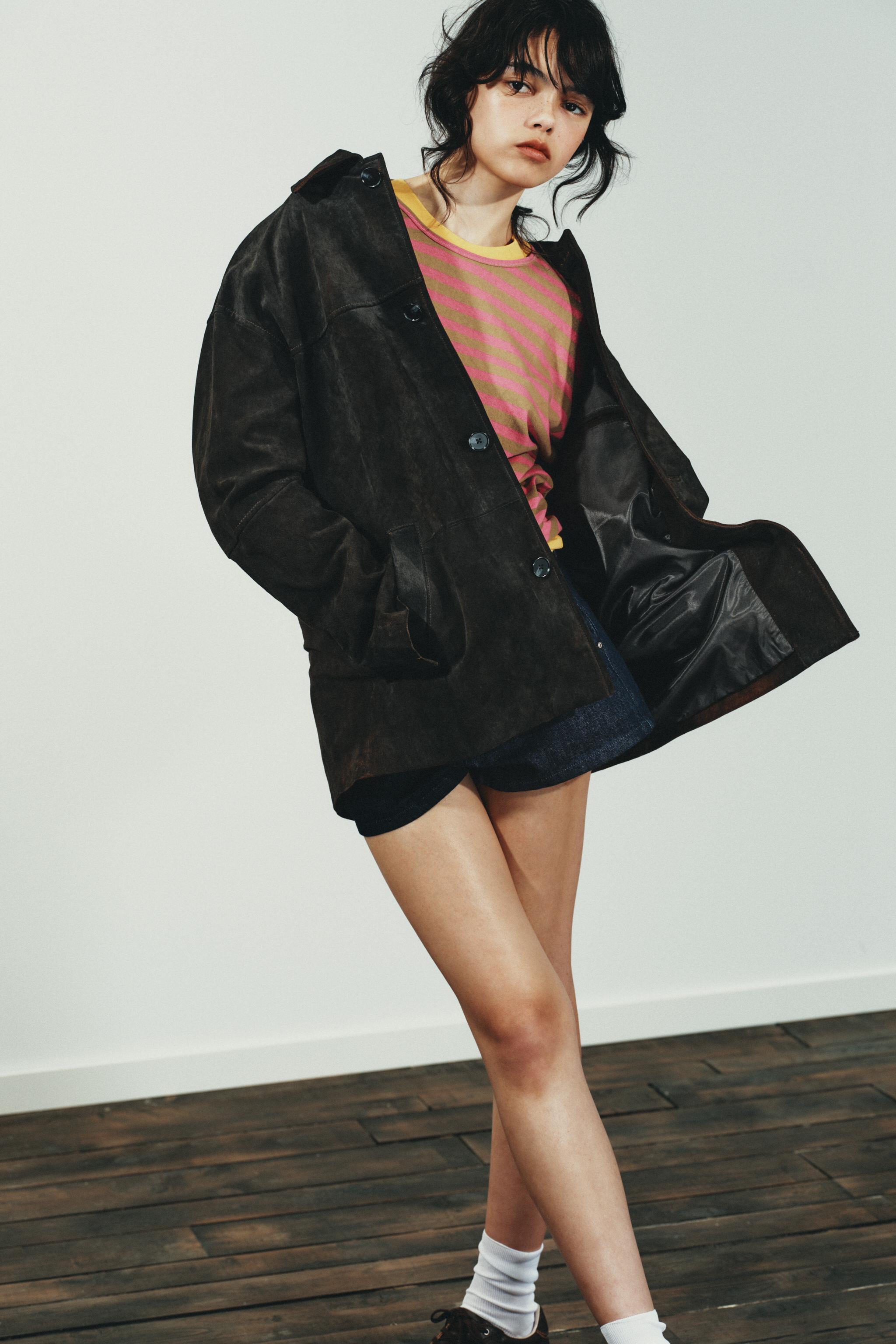 100% SUEDE OVERSIZED JACKET